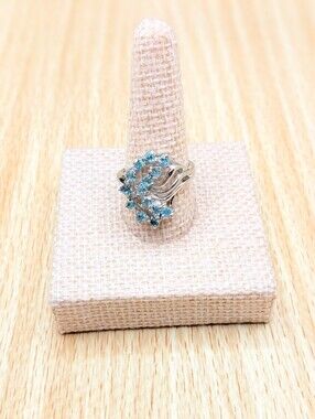 Vintage Sky Blue Topaz And Silver Ring